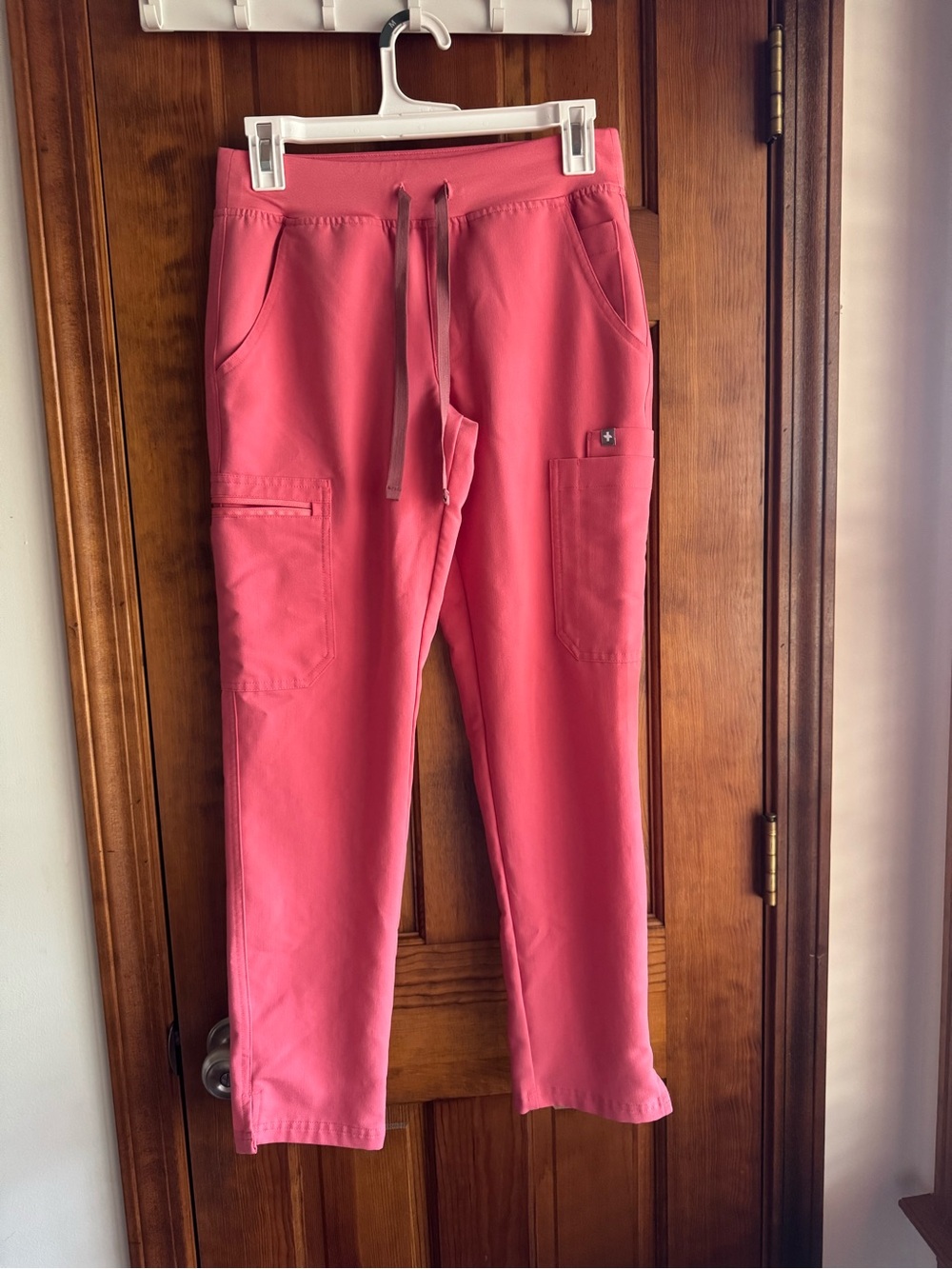 Figs Girls Coral Pink Cargo Jogger Pants